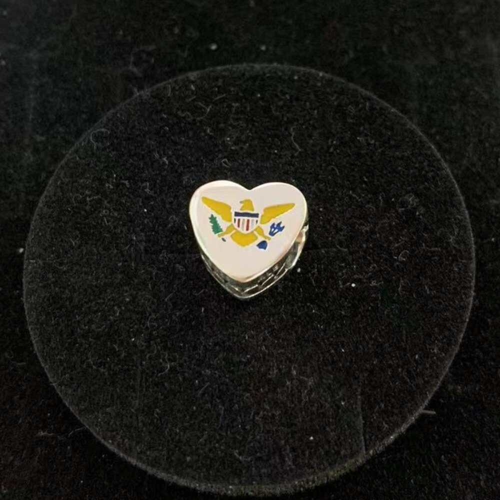 Pandora I Love Virgin Islands Heart Charm S925 Sterling Silver Jewelry